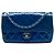 Borsa a tracolla Chanel Medium Quilted Patent Coco Shine Flap Blu