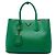 Borsa Double Satchel Prada Large in pelle Saffiano verde