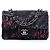 Borsa a tracolla Chanel Mini Classic Canvas Parisian Rooftop Single Flap Nera Nero