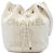 Borsa a secchiello Chanel Deauville Small in tweed bianco con coulisse