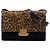 Borsa Bellechasse Saint Laurent Medium in pelle di vitello nera e camoscio leopardato Nero