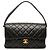 Black Chanel CC Quilted Lambskin Double Sided Flap Handbag