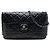 Borsa a tracolla Chanel CC trapuntata in vitello invecchiato goffrato LAX nera Nero