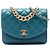 Borsa Chanel Small Quilted in vitello e caviar blu con manico a catena e patta