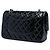 Borsa a tracolla Chanel Medium Classic Double Flap in vernice nera Nero - vista 2