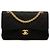 Borsa a tracolla Chanel Small Classic Jersey Double Flap Nera Nero