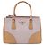 Borsa Prada Galleria Small Bicolor Saffiano Double Zip - Rosa