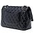 Borsa a tracolla Chanel Medium Classic Double Flap in vernice nera Nero - vista 2