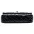 Borsa a tracolla Chanel Medium Classic Double Flap in vernice nera Nero - vista 3