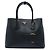 Borsa Double Satchel Prada Medium in pelle Saffiano nera Nero