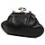 Clutch da sera Chanel CC in pelle di agnello nera con chiusura a bacio e catena Nero - vista 2