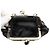 Clutch da sera Chanel CC in pelle di agnello nera con chiusura a bacio e catena Nero - vista 4
