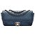 Borsa a tracolla Chanel CC in vitello trapuntato blu ombre