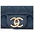 Borsa a tracolla Chanel CC in vitello trapuntato blu ombre - vista 5