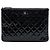 Clutch Chanel Medium Quilted Patent O Case Nera Nero