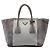 Double Borsa Satchel a doppio manico e doppia tasca Prada Scamosciato and Canapa Grigia Grigio