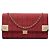 Borsa a tracolla Chanel CC Chocolate Bar in denim rosso con catena