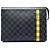 Borsa a pochette Louis Vuitton Damier Graphite Stripe Pochette Voyage MM nera Nero