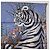 Hermès HERMES Carre 70 Scarf  Tiger  Silk Red - vista 3