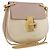 Chloé Chloe Drew Chain Shoulder Bag Leather Beige Gold