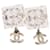 CHANEL Crystal COCO Mark Earring Metal Clear Silver CC - vista 2