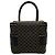 Céline Bolso de mano CELINE Vintage Macadam Blazon Pattern Triomphe de cuero Castaño Negro - vista 3