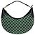 Bolso semi-hombro de cuero y lona con estampado GG Logo Gucci Negro Verde