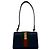 Borsa a tracolla in pelle GUCCI Sylvie Sherry Line con logo in metallo Rosso Verde Blu navy - vista 3