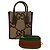 Gucci Jumbo GG Logo Pattern Canvas Leder 2-Way Schultertasche Braun