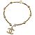 Collana Chanel placcata oro con strass D'oro