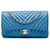 Chanel Blue Medium Classic Chevron Caviar Double Flap