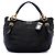 Borsa Satchel Prada in Tessuto Canapa Nera con Logo Nero