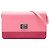 Prada Bicolor Saffiano Turn Lock Geldbörse mit Riemen in Rosa Pink