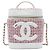Vanity Necessaire Chanel in Tweed Rosso e Pelle di Agnello CC