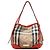 Burberry Brown Small House Check Canvas Bridle Canterbury Tote Light brown