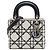 Dior Mini Lady Dior in vitello Cannage bianco con paillettes