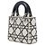 Dior Mini Lady Dior in vitello Cannage bianco con paillettes - vista 2