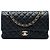 Chanel Black Medium Classic Caviar Double Flap Nero