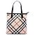 Burberry Beige Supernova Check Tote aus beschichtetem Canvas