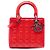 Dior Red Medium Patent Cannage Lady Dior Rosso