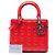 Dior Red Medium Patent Cannage Lady Dior Rosso - vista 7