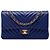 Chanel Blue Medium Classic Chevron Lambskin Double Flap
