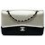 Chanel Gold Medium Classic Bicolor Caviar and Iridescent Calfskin Double Flap