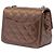 Chanel Brown Mini Square Classic Metallic Striped Patent Single Flap Marrone Bronzo - vista 2