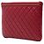 Chanel Boy O Case Clutch aus gestepptem Lammleder in Rot, Medium mit Kette Bordeaux - Ansicht 2