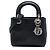 Dior Mini Lady Dior in pelle di vitello Cannage borchiata nera Nero