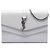 Saint Laurent Sulpice Wallet on Chain aus grauem Leder mit Monogramm Braun