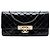 Chanel Black Quilted Patent Golden Class East West Wallet on Chain Nero