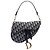 Borsa Saddle Dior in tela Oblique blu