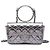 Chanel Silver Mini Quilted Metallic Crumpled Calfskin Ring Top Handle Flap Argento